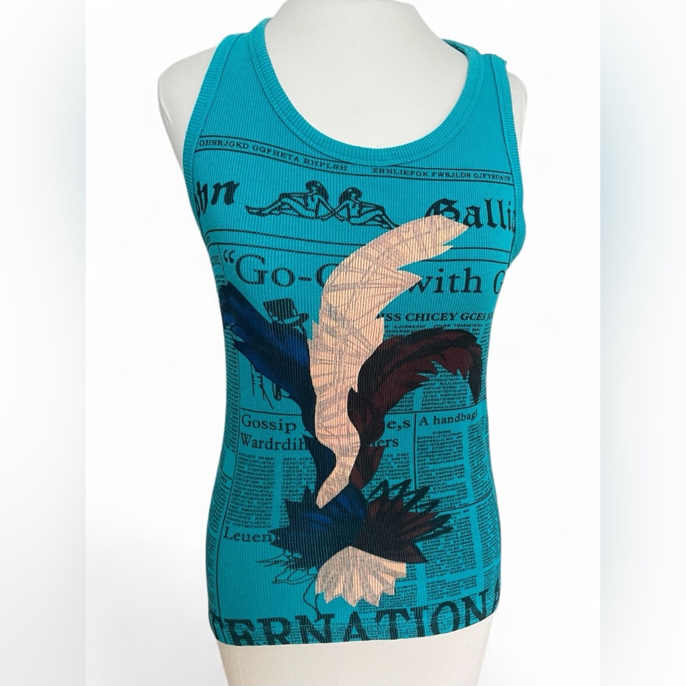 John Galliano Graphic Artsy Tank Top in Size M